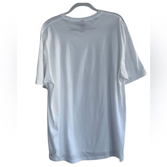 White T-Shirt with American Flag Heart Design Size: XLG Color: Red/White/Blue - Picture 3 of 5